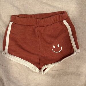 Little Navy Retro Smiley Baby Shorts Rust 6-12mo